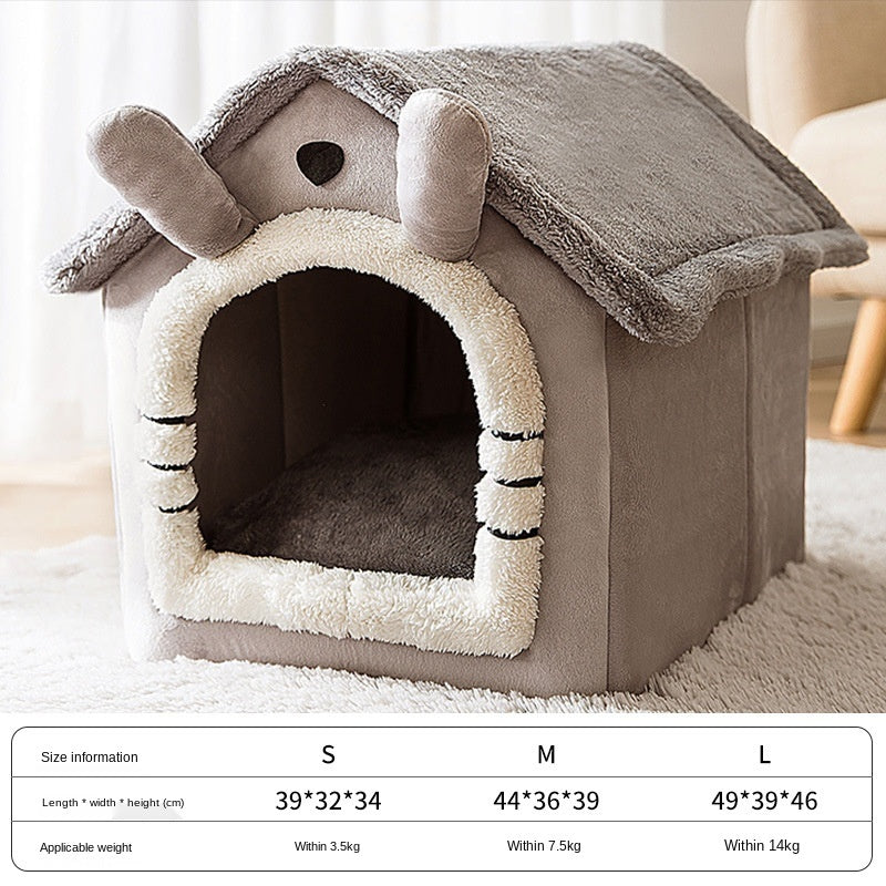 Foldable Pet House Kennel Bed